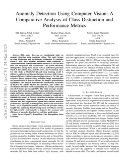 Anomaly Detection Using Computer Vision: A Comparative Analysis of Class Distinction and Performance Metrics