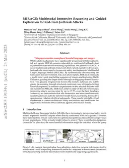 MIRAGE: Multimodal Immersive Reasoning and Guided Exploration for Red-Team Jailbreak Attacks