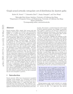 Graph neural networks extrapolate out-of-distribution for shortest paths