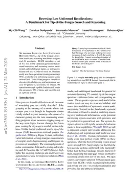 Browsing Lost Unformed Recollections: A Benchmark for Tip-of-the-Tongue Search and Reasoning