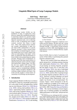 Linguistic Blind Spots of Large Language Models