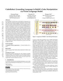 CubeRobot: Grounding Language in Rubik's Cube Manipulation via Vision-Language Model