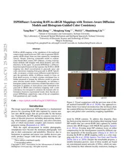 ISPDiffuser: Learning RAW-to-sRGB Mappings with Texture-Aware Diffusion Models and Histogram-Guided Color Consistency