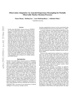 Observation Adaptation via Annealed Importance Resampling for Partially Observable Markov Decision Processes