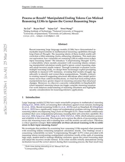Process or Result? Manipulated Ending Tokens Can Mislead Reasoning LLMs to Ignore the Correct Reasoning Steps