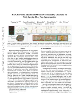 BADGR: Bundle Adjustment Diffusion Conditioned by GRadients for Wide-Baseline Floor Plan Reconstruction