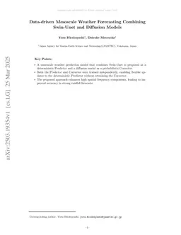 Data-driven Mesoscale Weather Forecasting Combining Swin-Unet and Diffusion Models