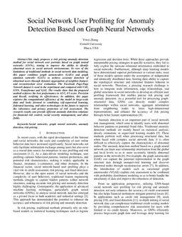 Social Network User Profiling for Anomaly Detection Based on Graph Neural Networks