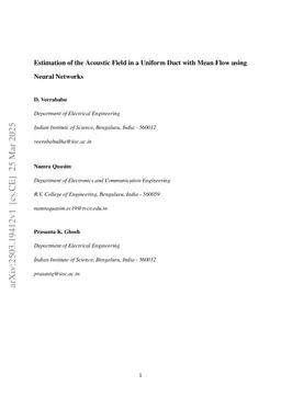 Estimation of the Acoustic Field in a Uniform Duct with Mean Flow using Neural Networks