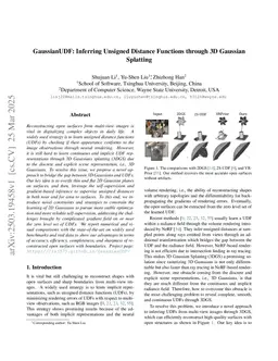 GaussianUDF: Inferring Unsigned Distance Functions through 3D Gaussian Splatting