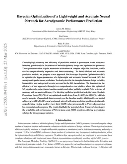 Bayesian Optimization of a Lightweight and Accurate Neural Network for Aerodynamic Performance Prediction