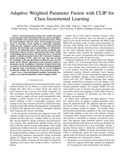 Adaptive Weighted Parameter Fusion with CLIP for Class-Incremental Learning