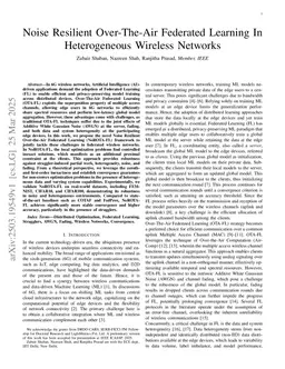 Noise Resilient Over-The-Air Federated Learning In Heterogeneous Wireless Networks