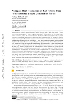 Nanopass Back-Translation of Call-Return Trees for Mechanized Secure Compilation Proofs