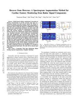Recover from Horcrux: A Spectrogram Augmentation Method for Cardiac Feature Monitoring from Radar Signal Components