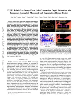 FUSE: Label-Free Image-Event Joint Monocular Depth Estimation via Frequency-Decoupled Alignment and Degradation-Robust Fusion