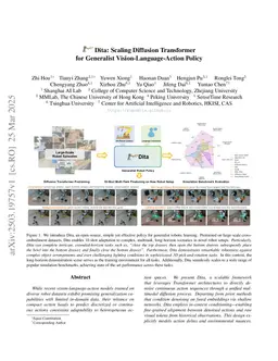 Dita: Scaling Diffusion Transformer for Generalist Vision-Language-Action Policy