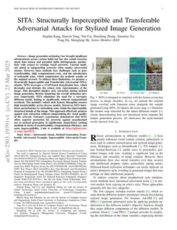 SITA: Structurally Imperceptible and Transferable Adversarial Attacks for Stylized Image Generation