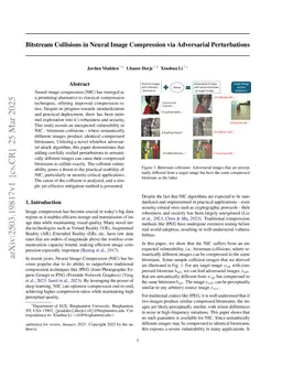 Bitstream Collisions in Neural Image Compression via Adversarial Perturbations