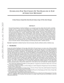 Guidelines For The Choice Of The Baseline in XAI Attribution Methods