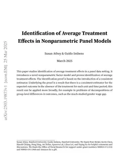 Identification of Average Treatment Effects in Nonparametric Panel Models
