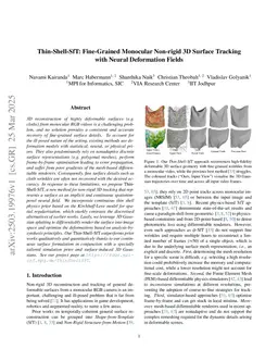 Thin-Shell-SfT: Fine-Grained Monocular Non-rigid 3D Surface Tracking with Neural Deformation Fields