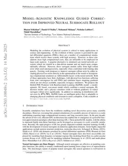 Model-Agnostic Knowledge Guided Correction for Improved Neural Surrogate Rollout