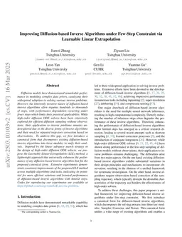 Improving Diffusion-based Inverse Algorithms under Few-Step Constraint via Learnable Linear Extrapolation