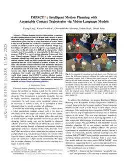 IMPACT: Intelligent Motion Planning with Acceptable Contact Trajectories via Vision-Language Models
