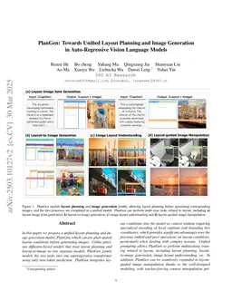 PlanGen: Towards Unified Layout Planning and Image Generation in Auto-Regressive Vision Language Models