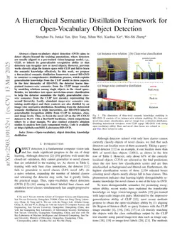 A Hierarchical Semantic Distillation Framework for Open-Vocabulary Object Detection