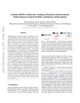 CoStoDet-DDPM: Collaborative Training of Stochastic and Deterministic Models Improves Surgical Workflow Anticipation and Recognition