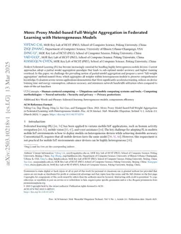Moss: Proxy Model-based Full-Weight Aggregation in Federated Learning with Heterogeneous Models