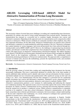 ARLED: Leveraging LED-based ARMAN Model for Abstractive Summarization of Persian Long Documents