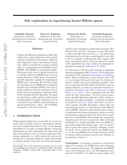 Safe exploration in reproducing kernel Hilbert spaces