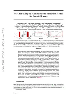 RoMA: Scaling up Mamba-based Foundation Models for Remote Sensing