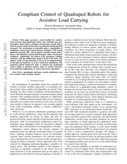 Compliant Control of Quadruped Robots for Assistive Load Carrying