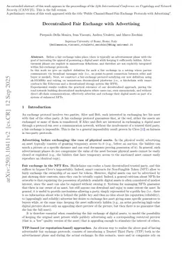 Decentralized Fair Exchange with Advertising