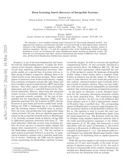 Deep Learning based discovery of Integrable Systems