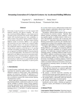 Streaming Generation of Co-Speech Gestures via Accelerated Rolling Diffusion