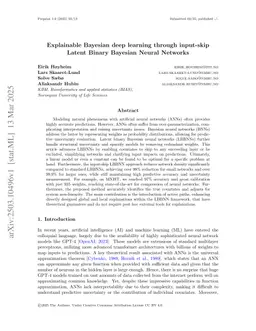 Explainable Bayesian deep learning through input-skip Latent Binary Bayesian Neural Networks