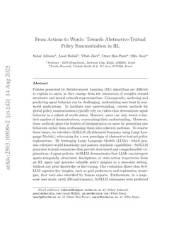 From Actions to Words: Towards Abstractive-Textual Policy Summarization in RL