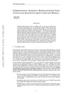 Compositional Subspace Representation Fine-tuning for Adaptive Large Language Models