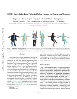 ETCH: Generalizing Body Fitting to Clothed Humans via Equivariant Tightness