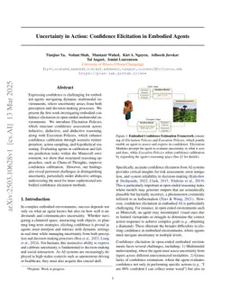 Uncertainty in Action: Confidence Elicitation in Embodied Agents