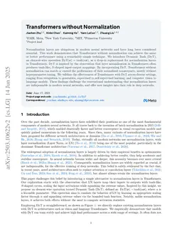 Transformers without Normalization