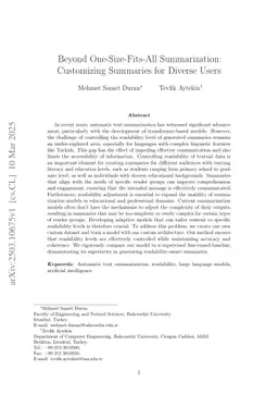 Beyond One-Size-Fits-All Summarization: Customizing Summaries for Diverse Users