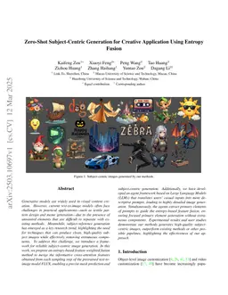 Zero-Shot Subject-Centric Generation for Creative Application Using Entropy Fusion