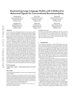 Harmonizing Large Language Models with Collaborative Behavioral Signals for Conversational Recommendation