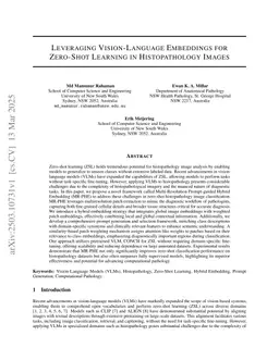 Leveraging Vision-Language Embeddings for Zero-Shot Learning in Histopathology Images